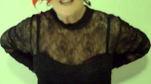 Scarlet Rips Clothes Off, Revealing Shaved Pussy In Homemade Striptease.