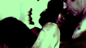 Vintage Interracial Scene with White Cocks Drilling Black Pussy in Hairy 3some