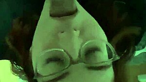 Latina couple's obedient pet enjoys sucking cock with handjob and facial cumshot.