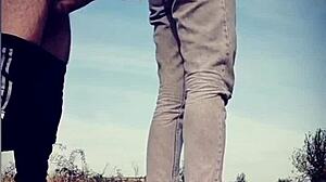 Intense blowjob and doggystyle cumshot on the road. Bent over for more.