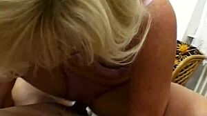 Blonde Horny Milf Bombshell Sucks And Fucks Dick Hard
