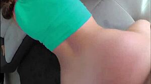 Petite amateur bent over for rough doggystyle assfucking with monster cock!