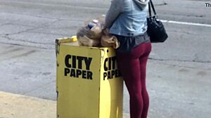 Single black woman feels relief catching the bus after shopping