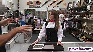 amateur babe pawns her gadget and gets pounded by the pawn keeper 😏