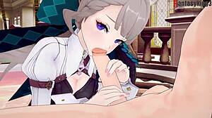 lynette banging hard and sucking in genshin impact game