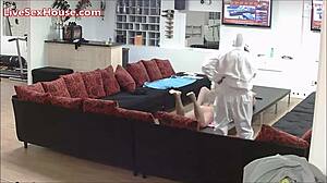 peeking ignites passionate lesbian threesome desires