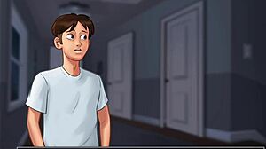 playing summertime saga, an anime game with various scenes