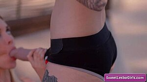 I watch aiden ashley and goth charlotte fuck with strap-on outdoors, oh god!