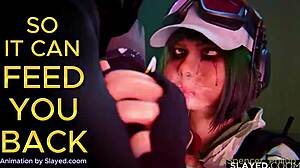 ANIMATED GOONING ENCOURAGEMENT WITH BASE INSIDE BIG TITS