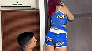 Tricking my hot mother-in-law into searching the closet while I watch and grab her big ass