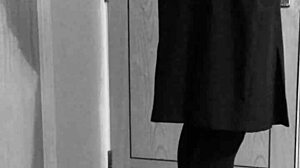 Crossdresser Self Bondage In Uniform With Handcuffs