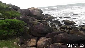 Manu Fox Gets Cumshot Inside On Beach With Unknown Guy