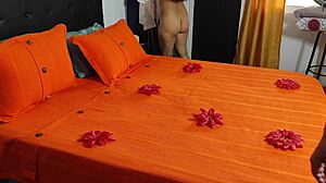 Cum on red hot bed with blowjob, licking, and assfucking preview