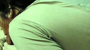 Asian girlfriend rides wildly on top in the bedroom