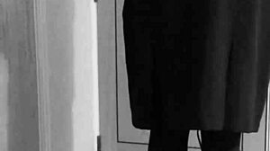 Crossdresser Self Bondage In Uniform With Handcuffs