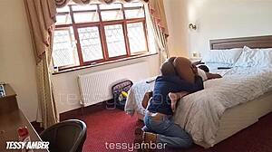 hey, handyman, wanna lick my ebony ass in this hotel?