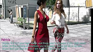 Blonde Wife and Brunette Stepmother with Big Tits