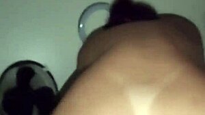 Amateur rides hard and deep in anal, filled with cum overflowing