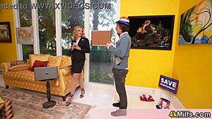 this survey chick’s sexy stockings got me sliding my dick in her mouth!