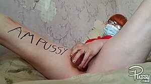 Redhead Nerd Fucks Herself With a Dildo