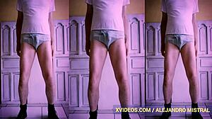 Mature Man In Lingerie Fetish Solo With Big Cock Alejandro Mistral