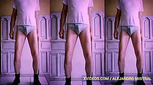 Mature Man In Lingerie Fetish Solo With Big Cock Alejandro Mistral