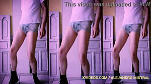 Mature Man In Lingerie Fetish Solo With Big Cock Alejandro Mistral