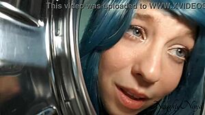 Finally stuck in washing machine for tight doggystyle creampie action