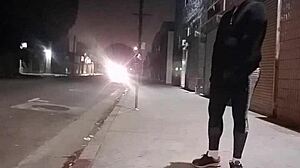 Gay Latino man with bubble butt selling goods on the street