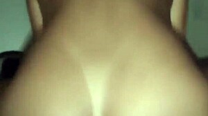 Amateur rides hard and deep in anal, filled with cum overflowing