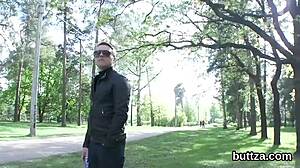 Flawless petite 18+ chick gets blowjob and assfucking with stretching