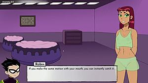 Eighteen titans part two starfire sucks teen cock in cartoon game