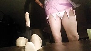 shemale in panties dominates with fierce crossdressing action