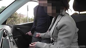 dogging my wife in public car parking and jerks off an voyeur after work - misscreamy