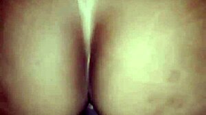 Amateur rides hard and deep in anal, filled with cum overflowing