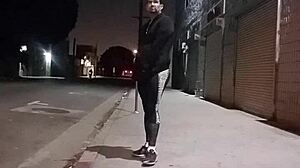 Gay Latino man with bubble butt selling goods on the street