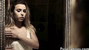 Young Blonde Babe Pussyfucks Guy After Shower!