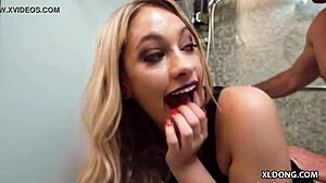 My slutty blonde roommate craves a huge cock every single day