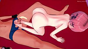 Ram gives footjob in hotel with just a towel