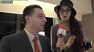 Mistress Sablique von Lux unpredictably hits Andrea Dipré in the nuts with domination.