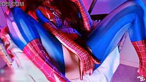 mary jane fucks herself in spiderman suit