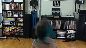 Blonde Strips Skirt Teasing Big Ass Natural Tits Interracial Black