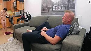 britney mason gets extreme anal pounding on the living room sofa