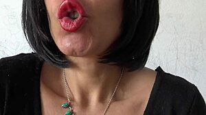 French amateur stepmom reveals her hairy pussy in a close-up view during taboo sex