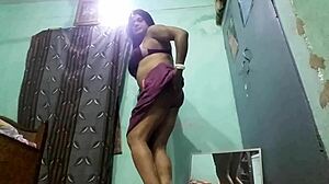 i watch indian shemale kanchan sahoo slowly remove her saree.
