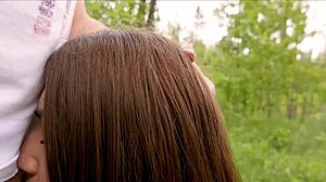 Milf Cristall Gloss sucks big cock and swallows cum in public.