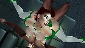 Stacy Munro stars as redhead in cartoon interracial adventure, exploring scenes with various characters.