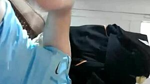 This gay guy has a small long cock and he's fucking around with it