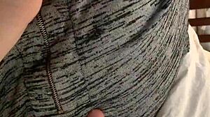 Teasing Wife's Natural Tits.