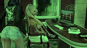 In the fashion business, a girl licks the secretary's ass in episode 1